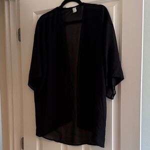 Black Sheer Kimono Cardigan